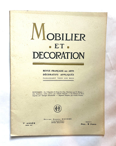 Mobilier et Decoration No. 4 Mars 1927