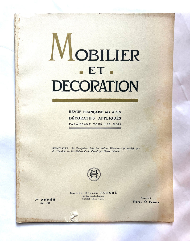 Mobilier et Decoration No. 6 Mai 1927