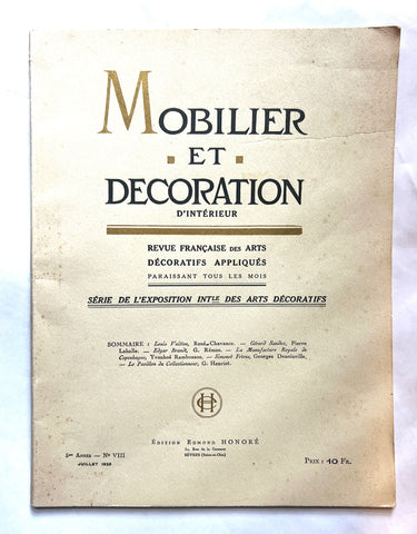 Mobilier et Decoration No. 8 Juillet 1925