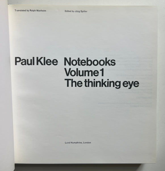 Paul Klee Notebooks – High Valley Books