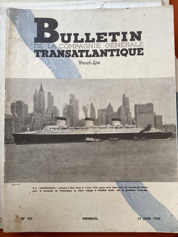 Bulletin de la Compagnie Générale Transatlantique / French Line No. 422 15 Juin 1935