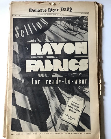 Women's Wear Daily : Selling Rayon Fabrics for Ready-to-Wear 1942