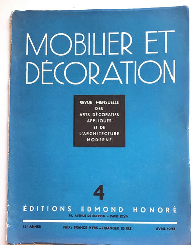 Mobilier et Decoration Avril 1933 saddier