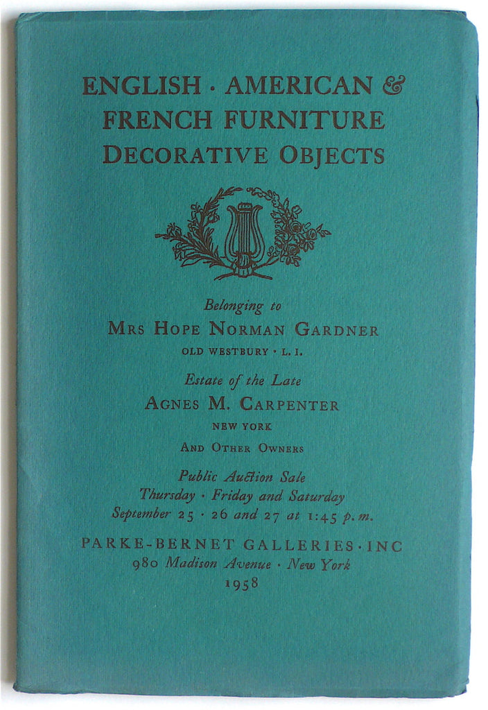 English, American & French Furniture/ Decorative Objects