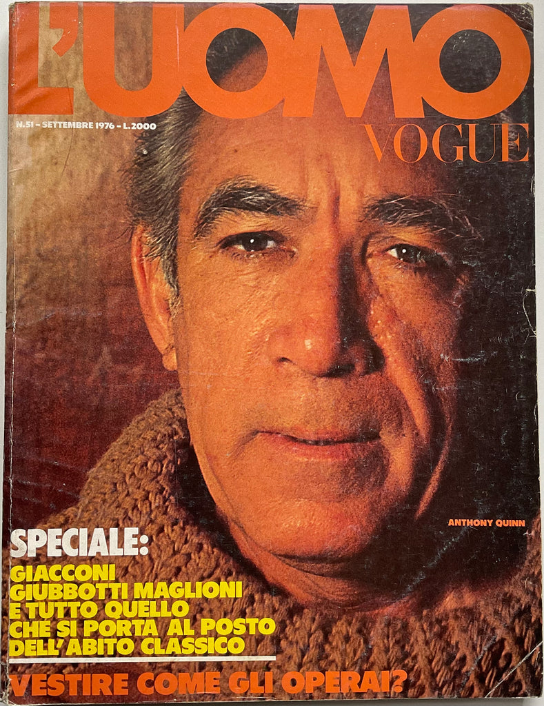 L’Uomo Vogue 1976 Anthony Quinn