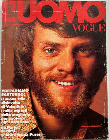L’Uomo Vogue 1973 Malcolm McDowell