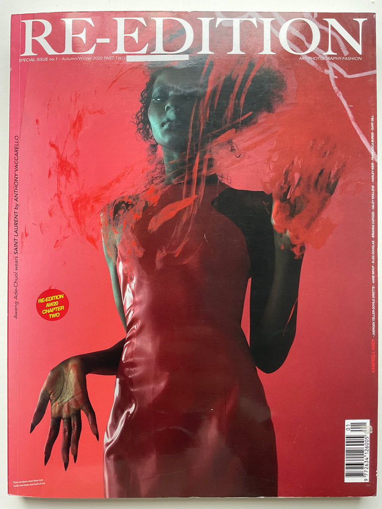 First Special Issue of RE-EDITION, Cover Aweng Ade-Chuol wears SAINT LAURENT by Anthony Vaccarello