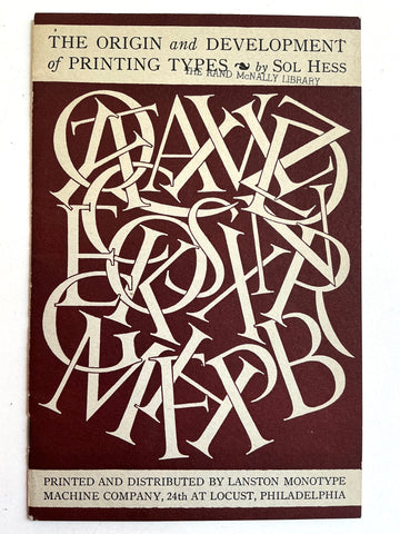 The Origin and Development of Printing Types sol hess