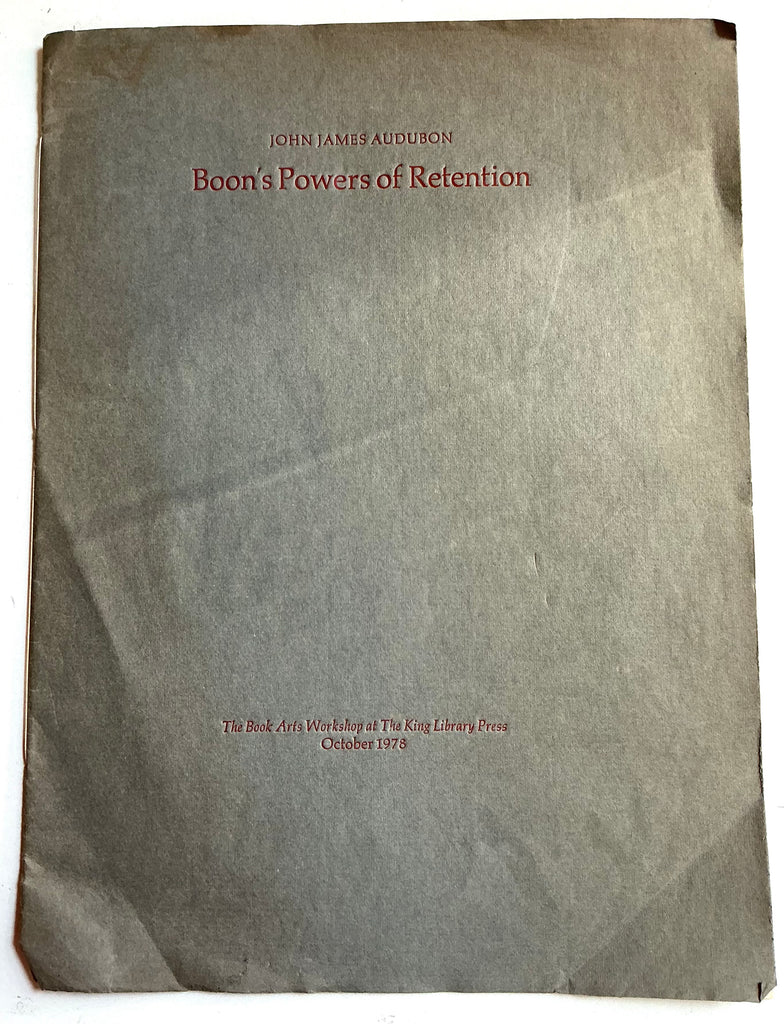 Boon's Powers of Retention by John James Audubon