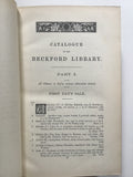 The Beckford Library Sale Catalogue