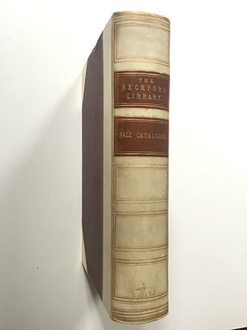 The William Beckford Library Sale Catalogue