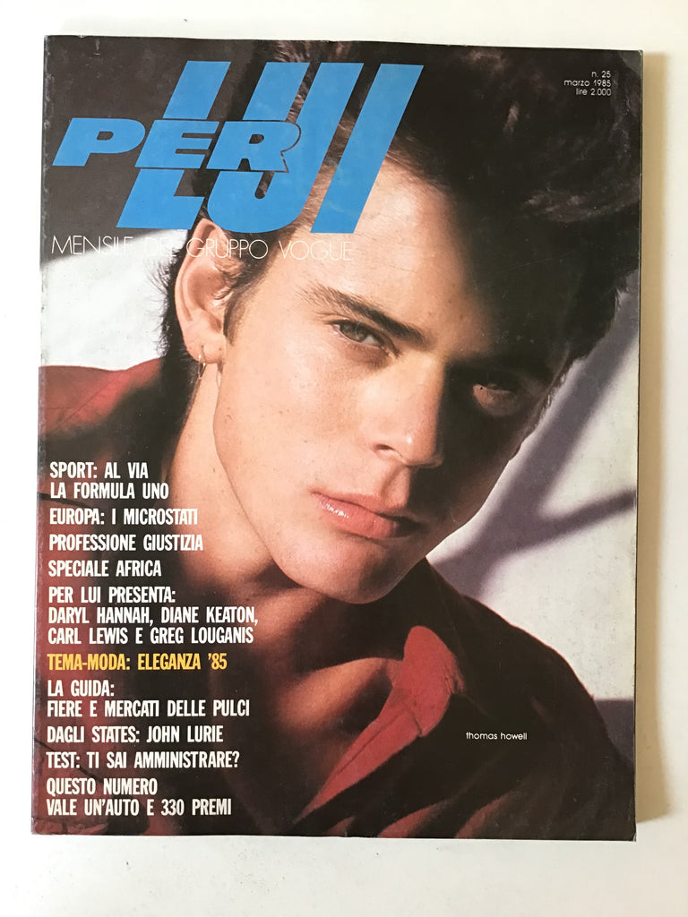 Per Lui magazine marzo 1985 bruce weber richard giglio