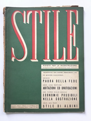 Stile 38 Febbrario 1944 gio ponti