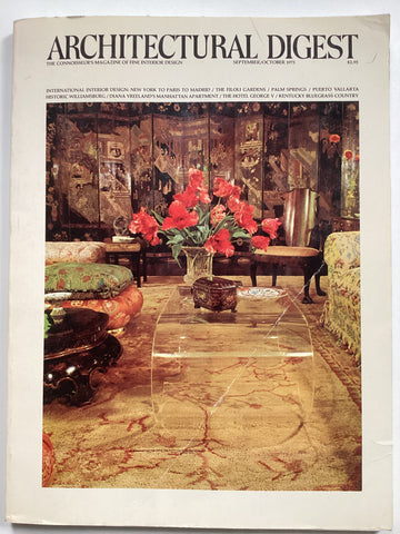 Architectural Digest September/ October 1975 diana Vreeland