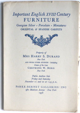 Important English XVIII Century Furniture, Georgian Silver, Porcelain, Miniatures