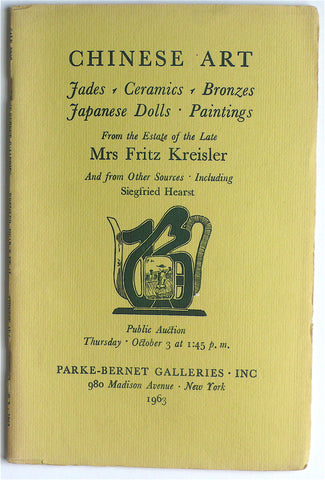 Chinese Art/ From the Estate of the Late Mrs Fritz Kreisler/ Siegfried Hearst