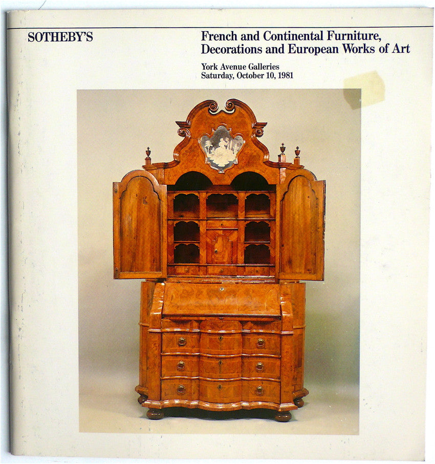 French and Continental Furniture, Decorations and European Works of Art