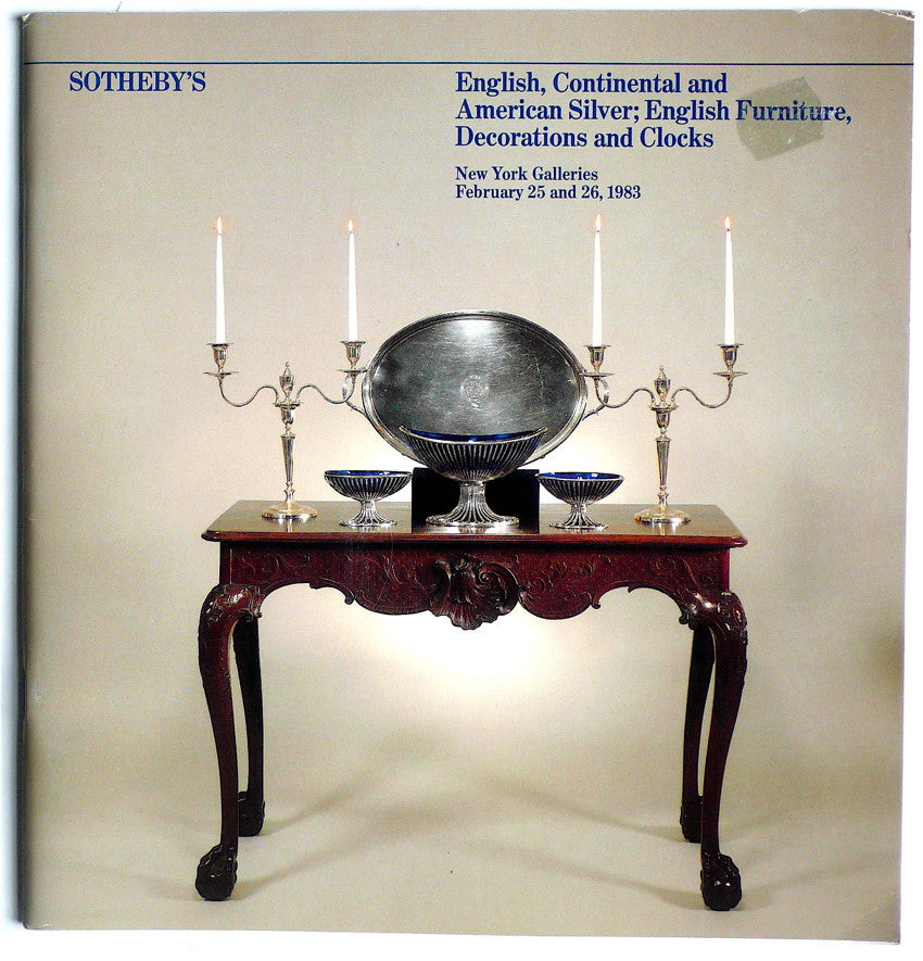 English, Continental and American Silver; English Furniture, Decorations and Clocks
