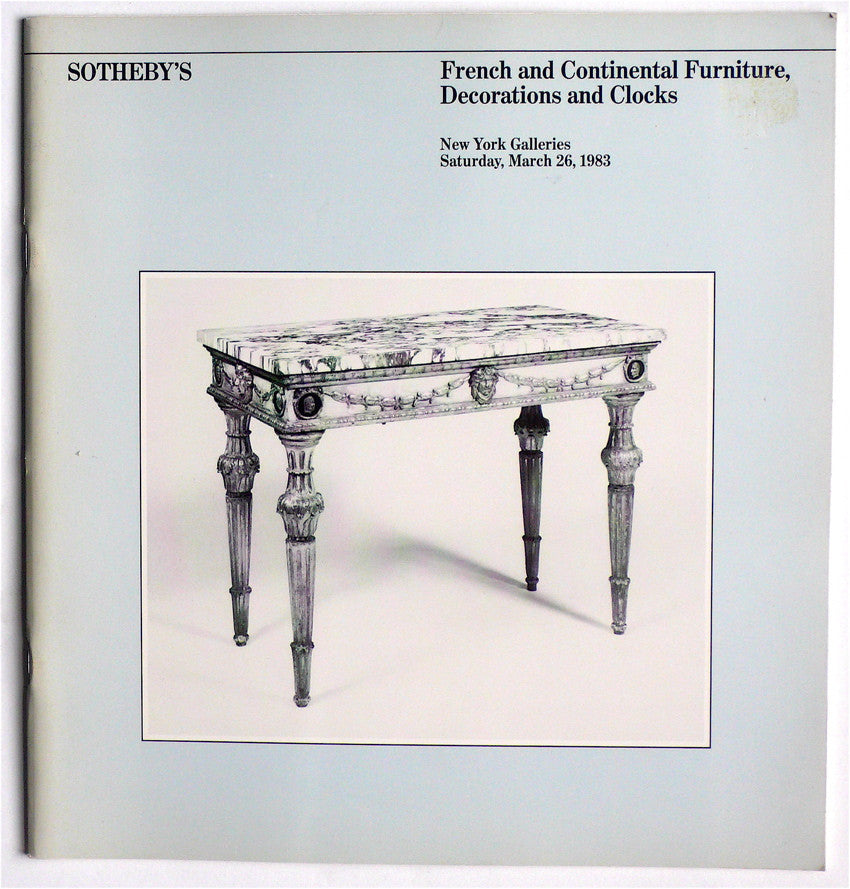 French & Continental Furniture, Decorations and Clocks