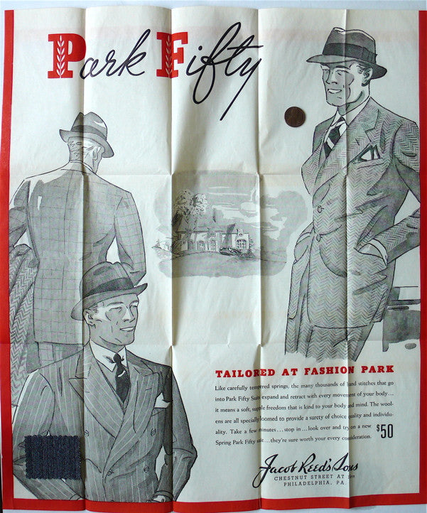 Park Fifty men's fashion poster with swatch 1930s?