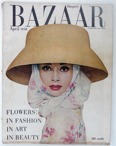 Harper's Bazaar April 1956 Audrey Hepburn on cover