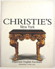Christie's New York  Important English Furniture  9 April 2003 Sale 1220.