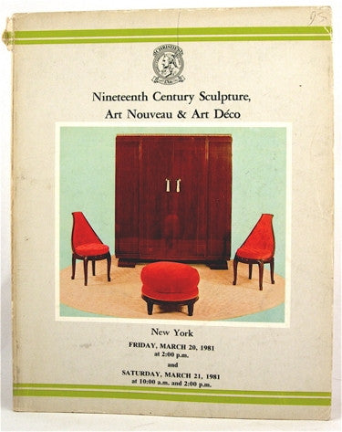 Christie's  Nineteenth Century Sculpture, Art Nouveau & Art Deco  New York  Friday March 20, 1981.