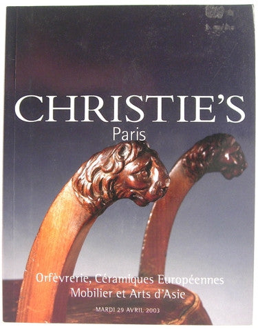 Christie's Paris  Orfevrerie, Ceramiques, Europeannes Mobilier et Arts d'Asie