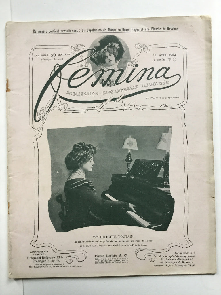 Femina 15 Avril 1902 Juliette Toutain