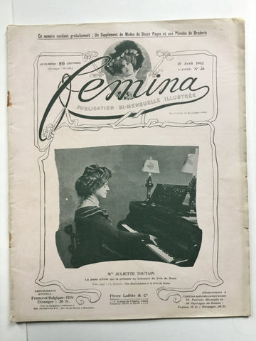 Femina 15 Avril 1902 Juliette Toutain