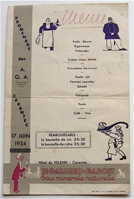 Menu  Promenade des G. A.