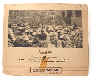 Menu- Promenade Cafe  Rockefeller Plaza
