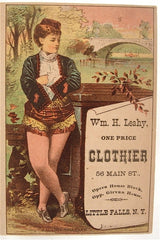 Old trade card- Wm. H, Leahy Clothier
