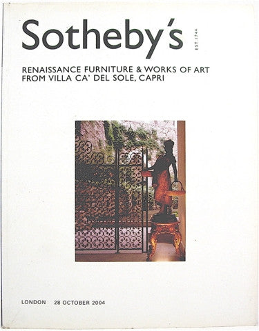 Renaissance Furniture & Works of Art From Villa Ca'Del Sole, Capri